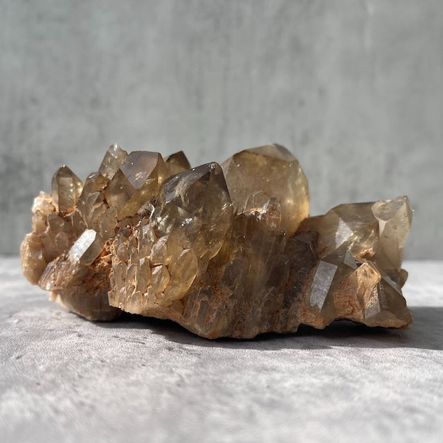 コンゴ産【クンダリーニシトリン(非加熱 Citrine)】スモーキー|クラスター 鉱物 天然石 パワーストーン