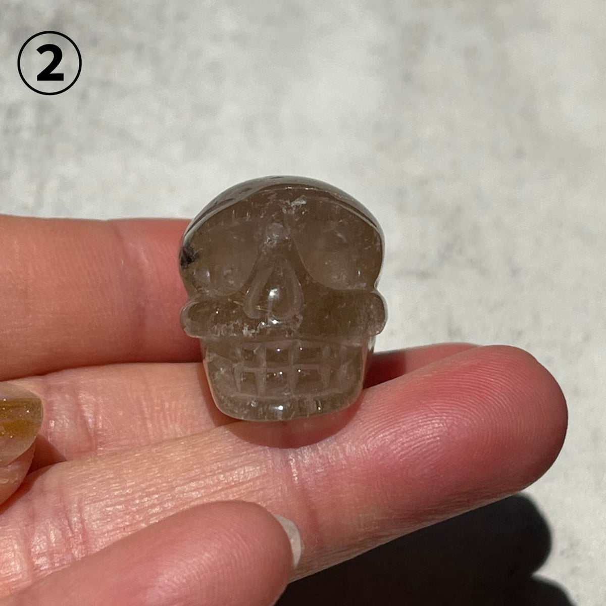 ブラジル産 ゴールデンルチルクォーツ スカル 3種類｜金針水晶 天然石彫刻