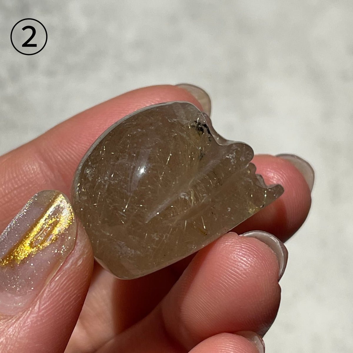ブラジル産 ゴールデンルチルクォーツ スカル 3種類｜金針水晶 天然石彫刻