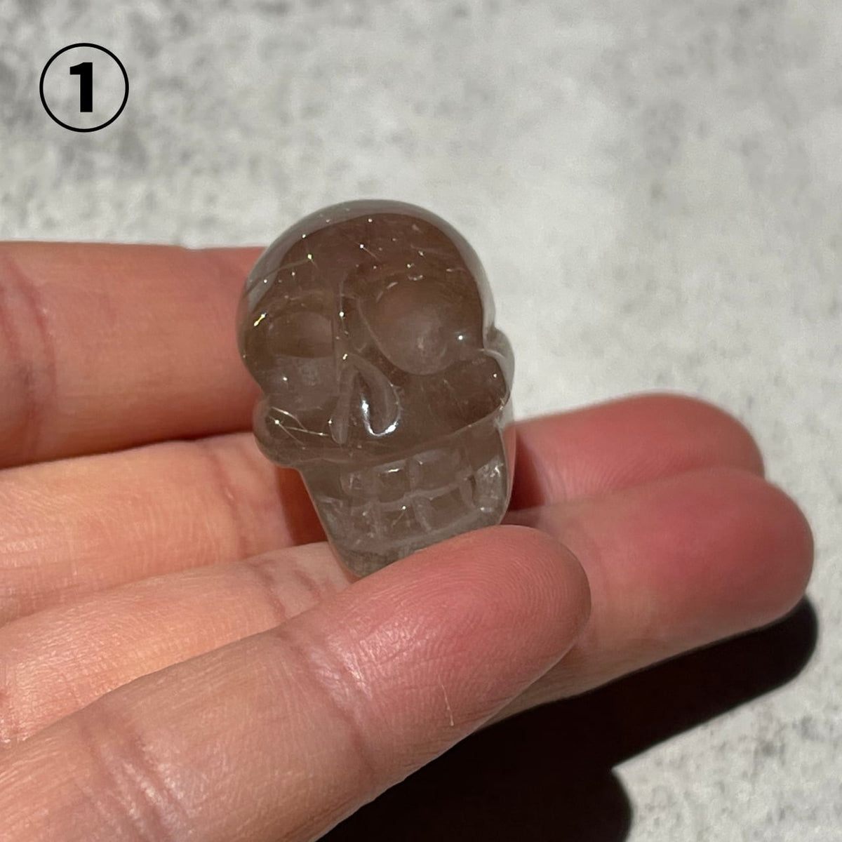 ブラジル産 ゴールデンルチルクォーツ スカル 3種類｜金針水晶 天然石彫刻