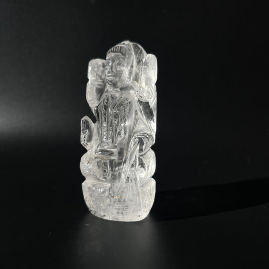 ヒマラヤ水晶 ラクシュミー像｜透明感のある一点彫刻・富と豊穣の女神