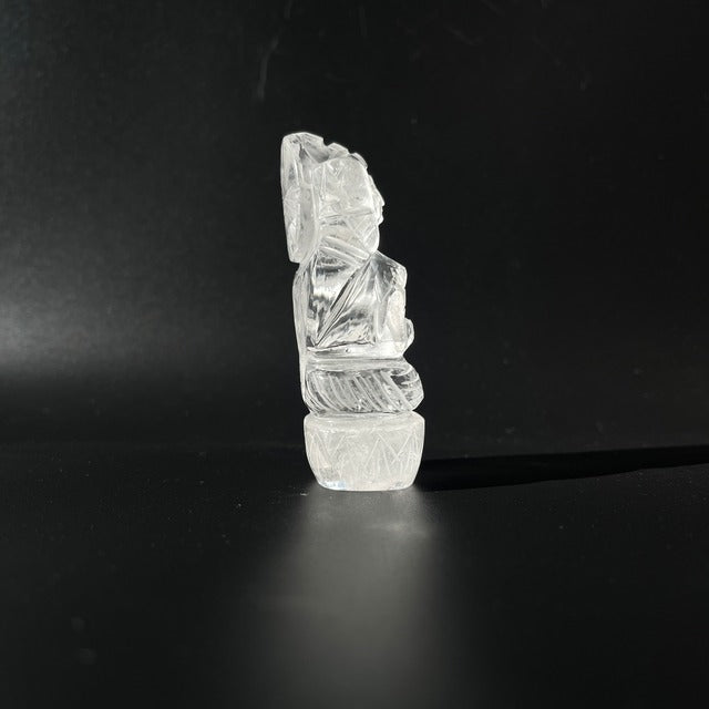 ヒマラヤ水晶 ラクシュミー像｜透明感のある一点彫刻・富と豊穣の女神