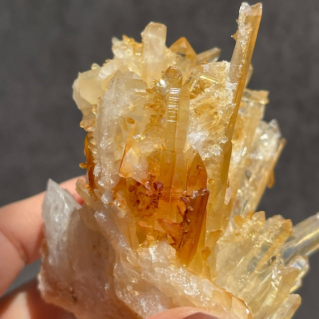 ネパール・ダーディン産 ゴールデンヒーラークォーツ クラスター｜ヒマラヤ水晶｜イリデッセンス強