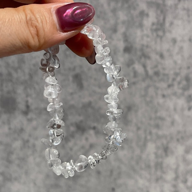 【水晶チップ（8mm）Quartzブレスレット（15.5cm）】鉱物 天然石 パワーストーン