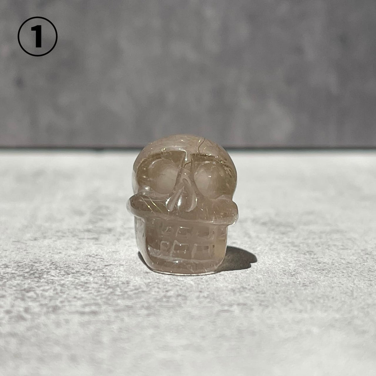 ブラジル産 ゴールデンルチルクォーツ スカル 3種類｜金針水晶 天然石彫刻