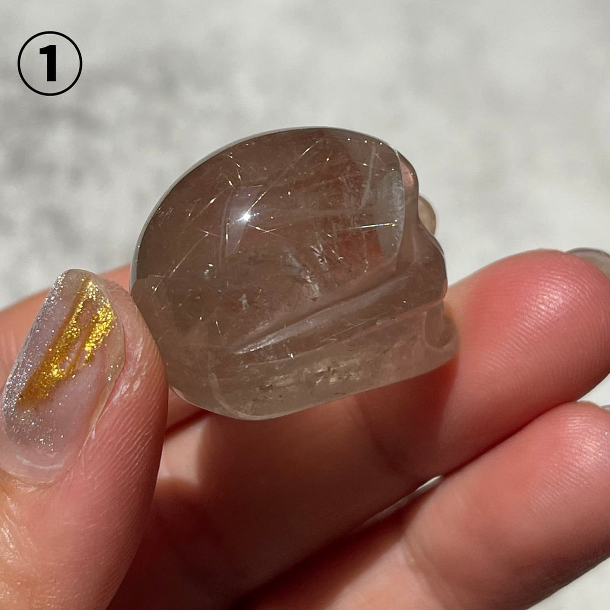 ブラジル産 ゴールデンルチルクォーツ スカル 3種類｜金針水晶 天然石彫刻