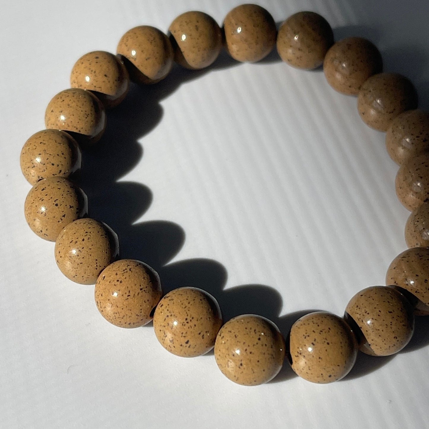 台湾産【北投石 hokutolite ブレスレッット】（保証書付き）イエローグレー｜10mm｜鉱物 天然石 パワーストーン