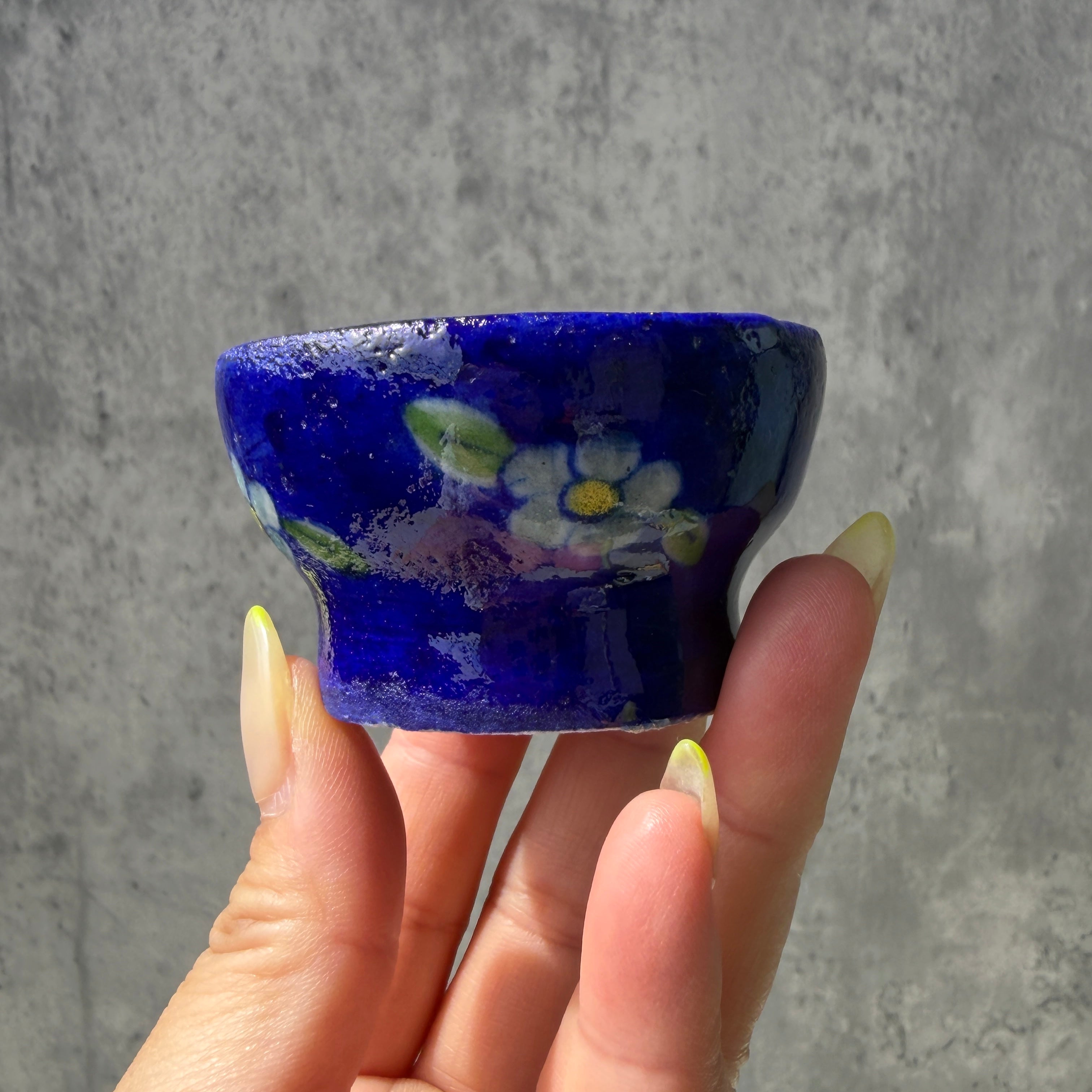 インド・ジャイプールの陶器ミニボウル｜花柄の小物入れ｜YAY!Stones