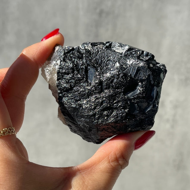 ナミビア・エロンゴ地区産【ブラックトルマリン×スモーキークォーツ 共生】メルセデス・ベンツターミネーション 鉱物 天然石 パワーストーン