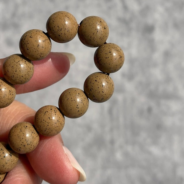 台湾産【北投石 hokutolite ブレスレッット】（保証書付き）イエローグレー｜10mm｜鉱物 天然石 パワーストーン