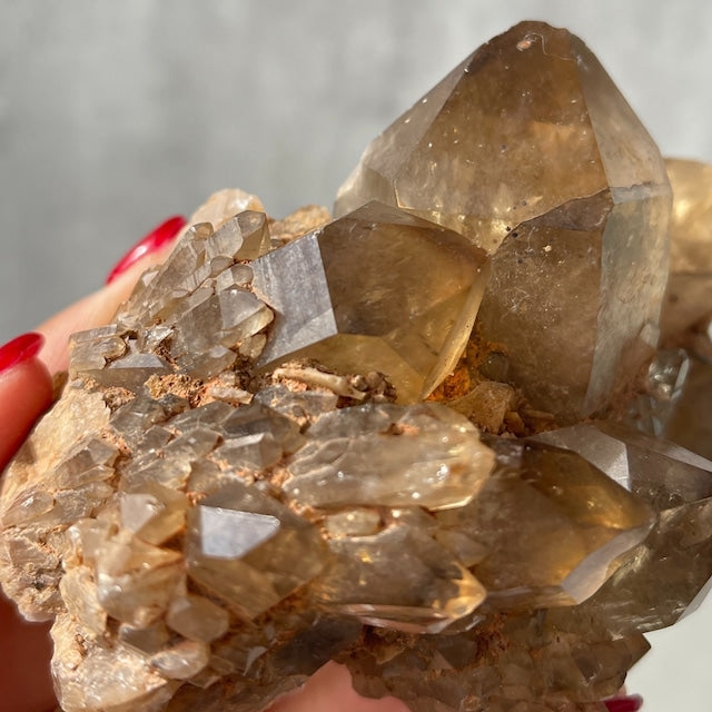 コンゴ産【クンダリーニシトリン（非加熱 Citrine）】スモーキー｜クラスター 鉱物 天然石 パワーストーン