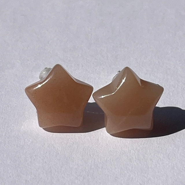 【スターピアス 　サンストーン】S925｜星型｜スタッズピアス｜天然石アクセサリー
