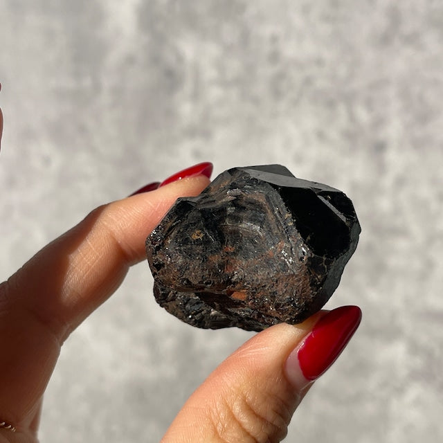 マダガスカル産 アルマンディン・ガーネット 原石｜黒に潜む深紅の結晶｜オールドストック 一点もの