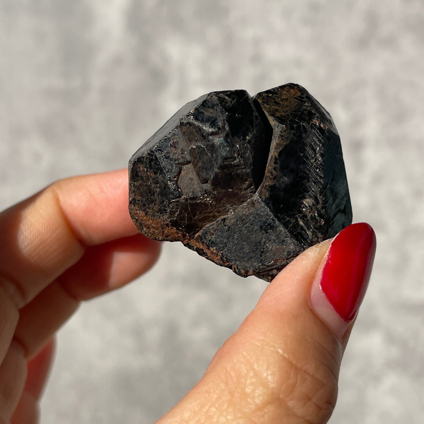マダガスカル産 アルマンディン・ガーネット 原石｜黒に潜む深紅の結晶｜オールドストック 一点もの