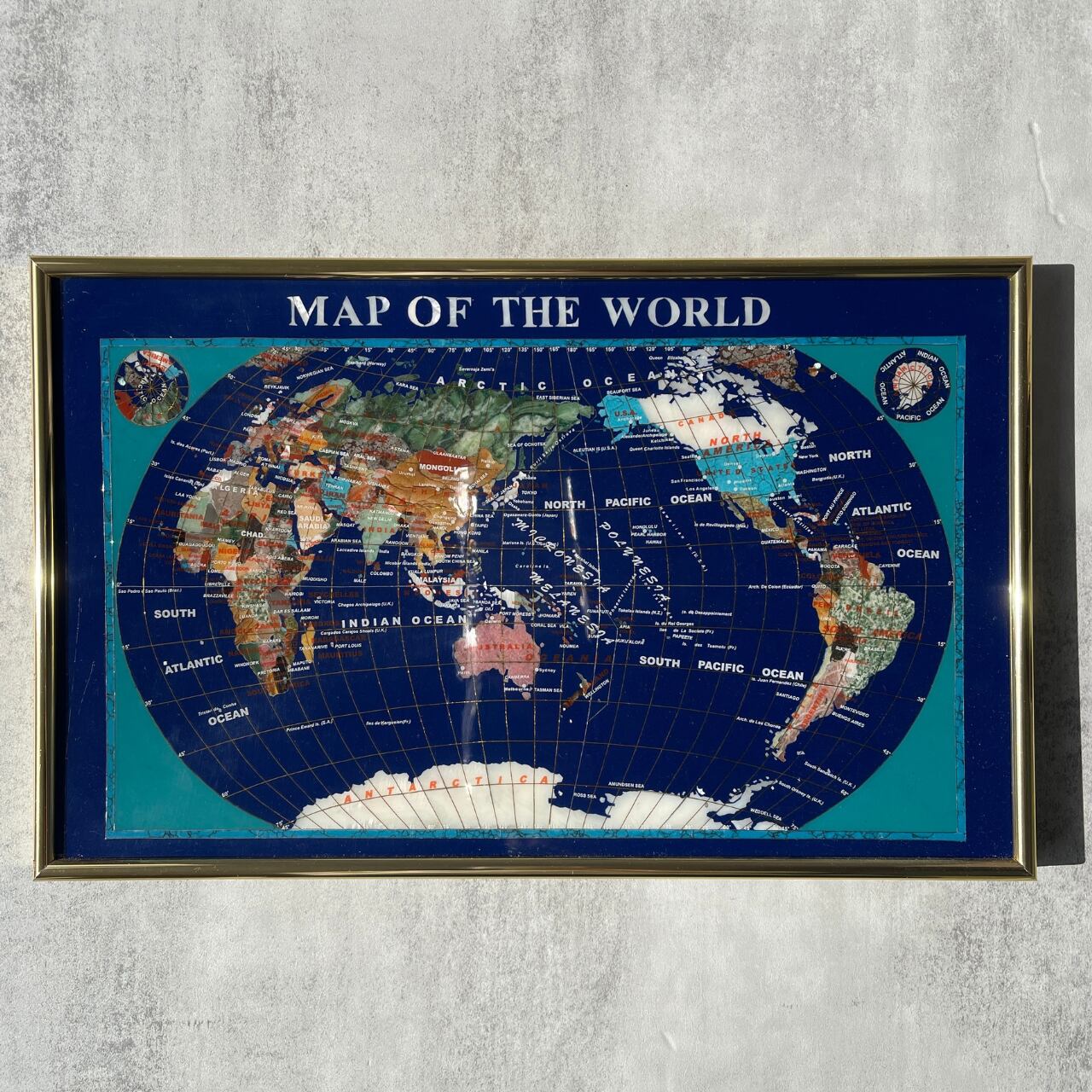 アフガニスタン産【ラピスラズリ（Lapis Lazuli）世界地図】ハンドメイド｜鉱物 天然石 パワーストーン 瑠璃
