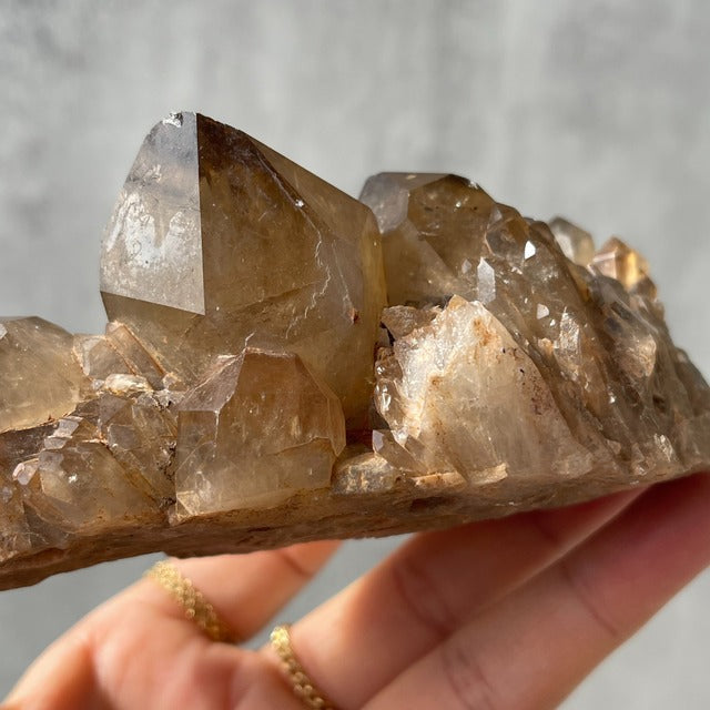 コンゴ産【クンダリーニシトリン（非加熱 Citrine）】スモーキー｜クラスター 鉱物 天然石 パワーストーン