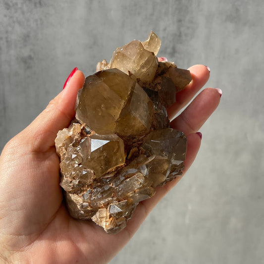 コンゴ産【クンダリーニシトリン（非加熱 Citrine）】スモーキー｜クラスター 鉱物 天然石 パワーストーン