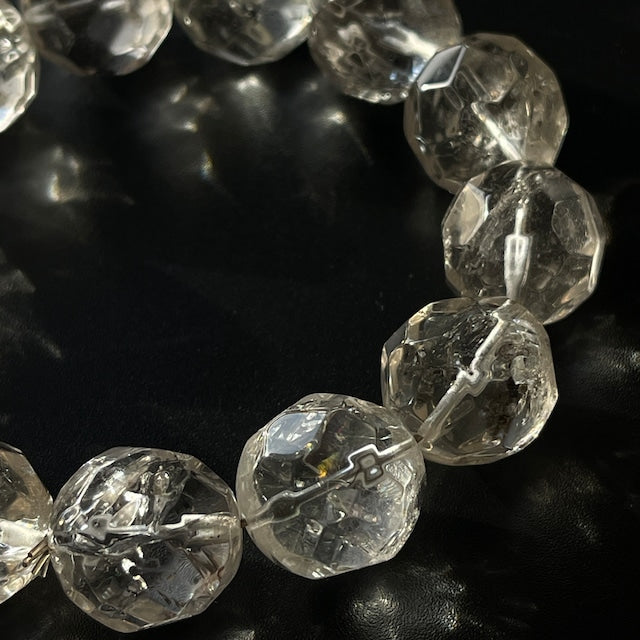 ブラジル産 スモーキークォーツ ブレスレット｜大玉 約16〜17mm｜クラック入り・虹あり｜天然石